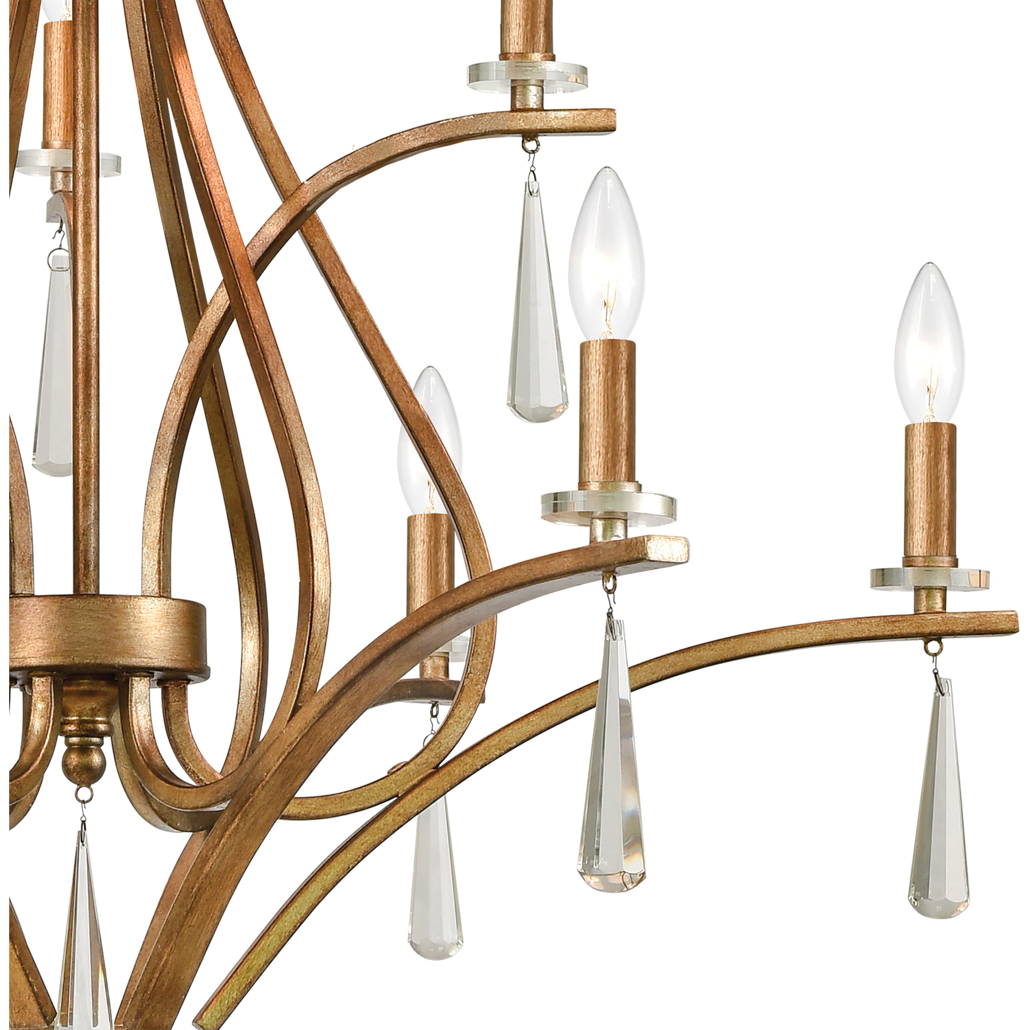 Katania 9 Light 30 inch Antique Gold Chandelier Ceiling Light