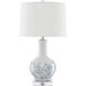 Myrtle 28 inch 150 watt White/Blue/Clear/Polished Nickel Table Lamp Portable Light