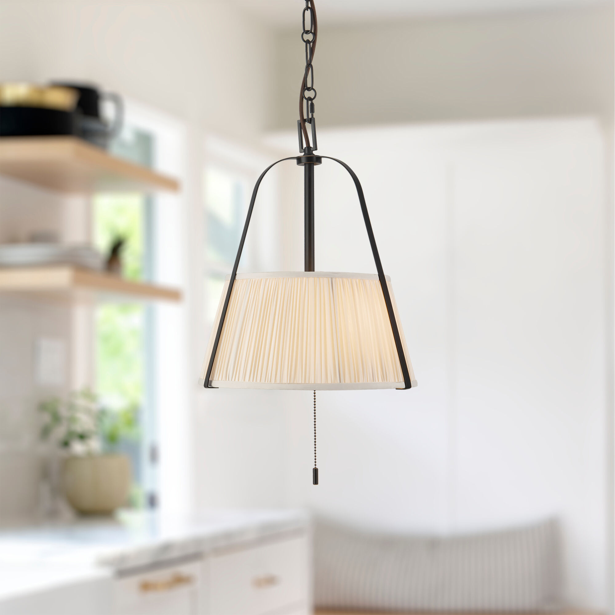 Alora Mood Scout 2 Light 13.25 inch Matte Black and White Linen Pendant Ceiling Light