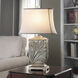 Signature 27.5 inch 100 watt White with Brass Accents Table Lamp Portable Light
