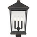 Beacon 3 Light 22.25 inch Oil Rubbed Bronze Outdoor Post Mount Fixture in 15