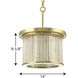 Point Dume&trade; Sequit Point 3 Light 14 inch Brushed Brass Semi-Flush Convertible Ceiling Light, Design Series