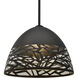 Kiev 1 Light Black Stem Pendant Ceiling Light