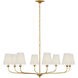 Amber Lewis Knox LED 42 inch Hand-Rubbed Antique Brass Chandelier Ceiling Light