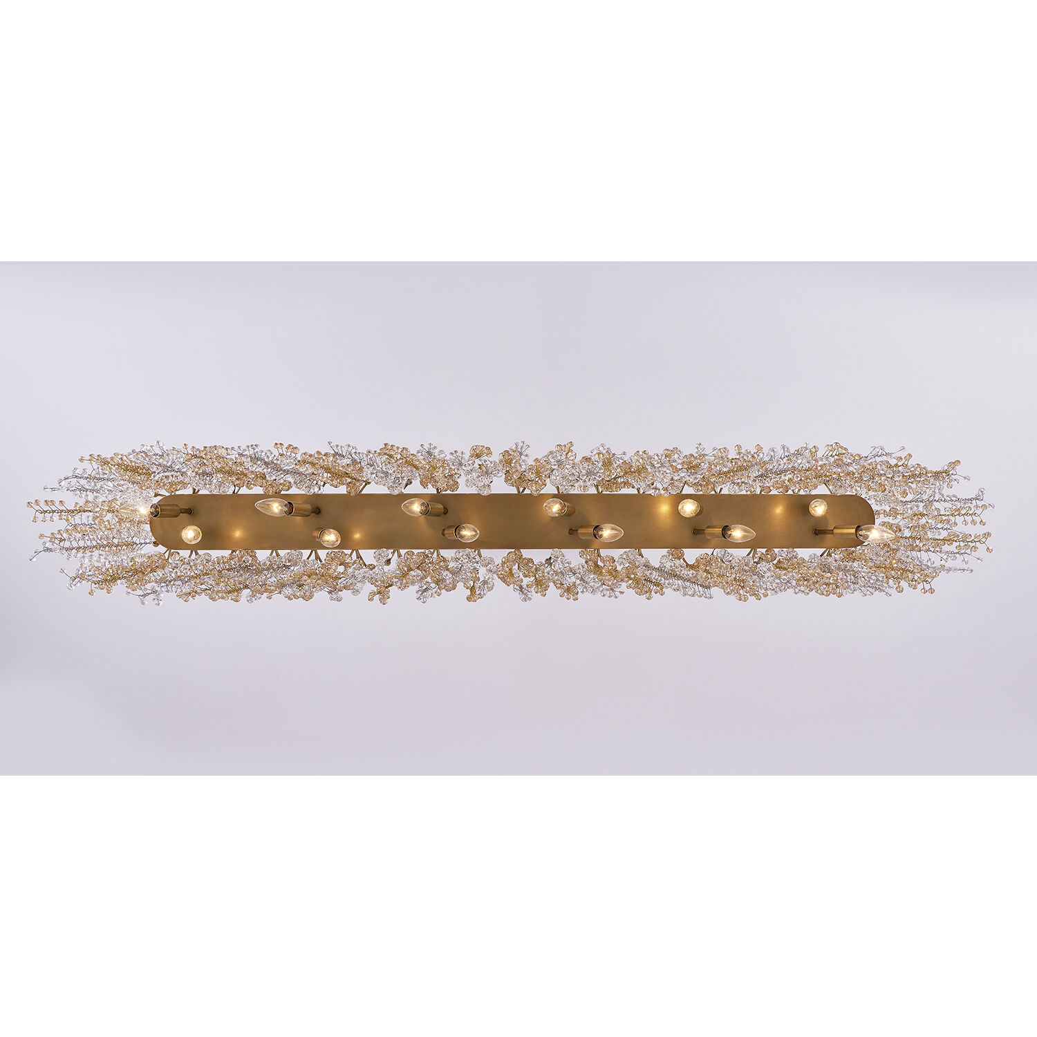 Fuji Island Light Linear Pendant Ceiling Light in True Brass