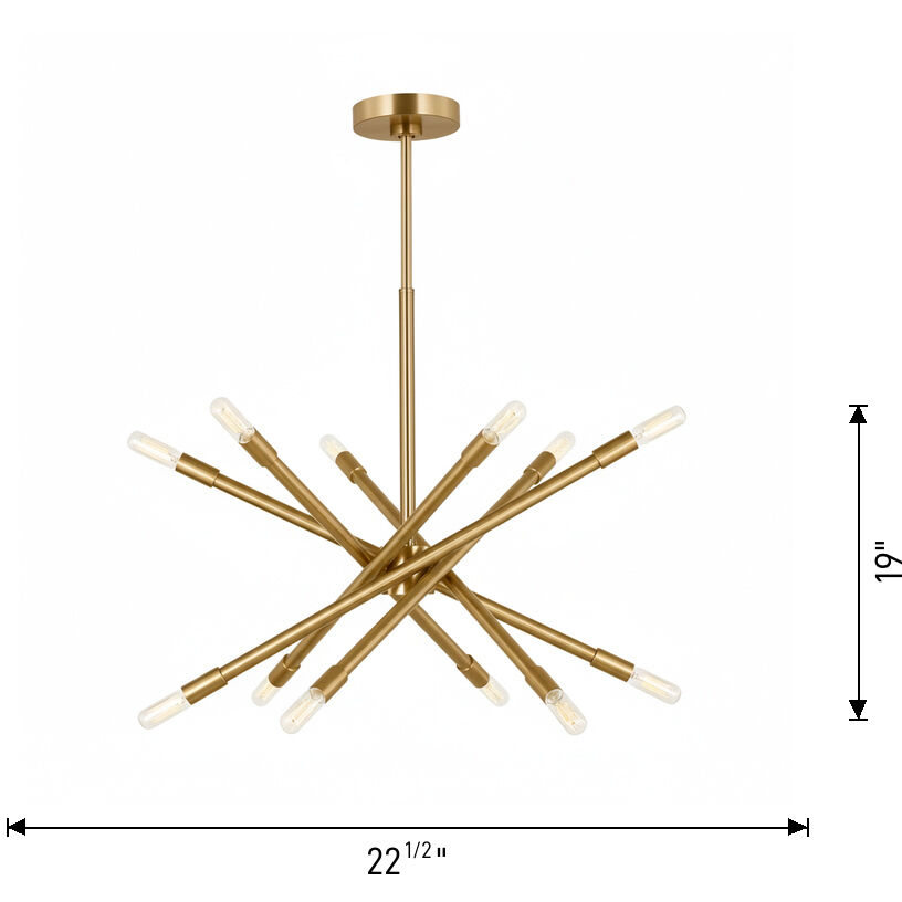 C&M by Chapman & Myers Eastyn 12 Light 22.5 inch Polished Nickel Chandelier Ceiling Light