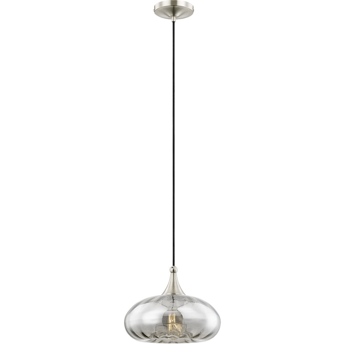 Art Glass 1 Light 10.5 inch Brushed Nickel Mini Pendant Ceiling Light