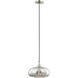 Art Glass 1 Light 10.5 inch Brushed Nickel Mini Pendant Ceiling Light