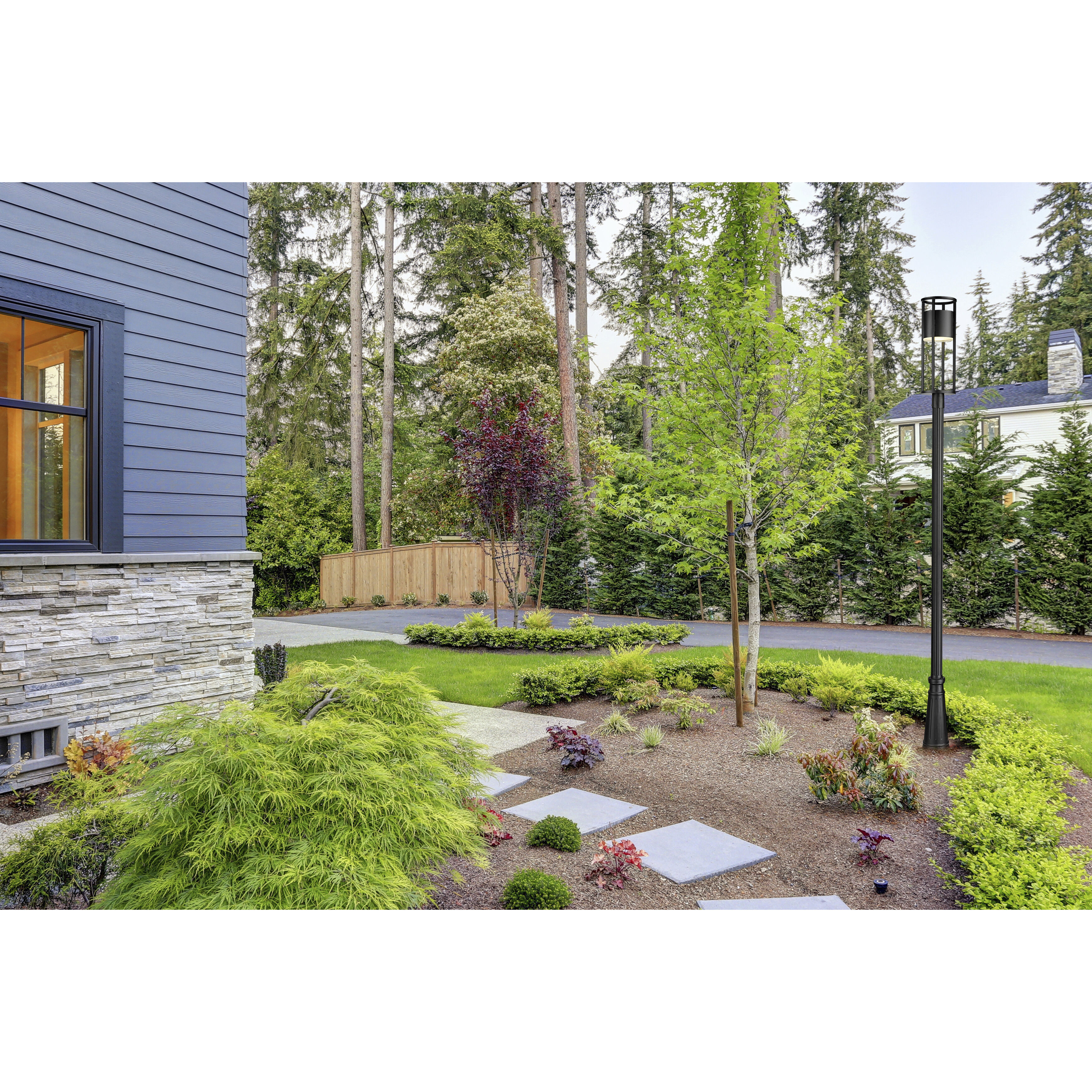 Luca LED 121.75 inch Black Outdoor Post Mounted Fixture