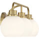 Contemporary 3 Light 24 inch Natural Brass Bathroom Vanity Light Wall Light