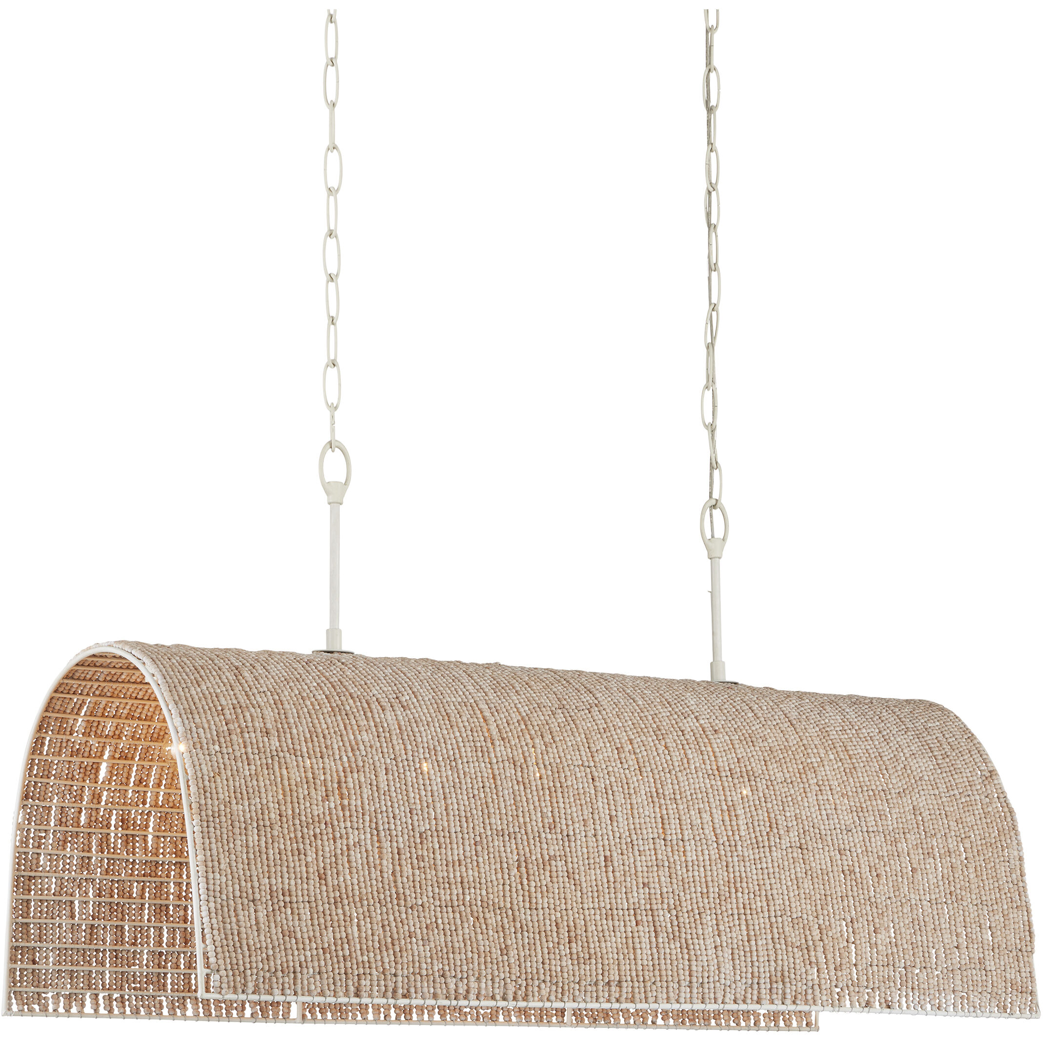 Aztec 7 Light 48 inch Whitewash and White Chandelier Ceiling Light