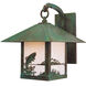 Timber Ridge 1 Light 13 inch Verdigris Patina Outdoor Wall Mount in White Opalescent, Trout Filigree