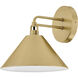 Milo 1 Light 9 inch Lacquered Brass Sconce Wall Light