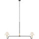 Thomas O'Brien Cavalli LED 60 inch Aged Iron and Hand-Rubbed Antique Brass Linear Chandelier Ceiling Light