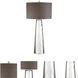 Tapered Cylinder 37.5 inch 100 watt Silver Mercury Table Lamp Portable Light