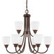 Trenton 9 Light 28 inch Bronze Chandelier Ceiling Light