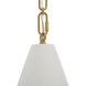 Oakland 1 Light 9 inch Matte Bone and Antique Brass Pendant Ceiling Light