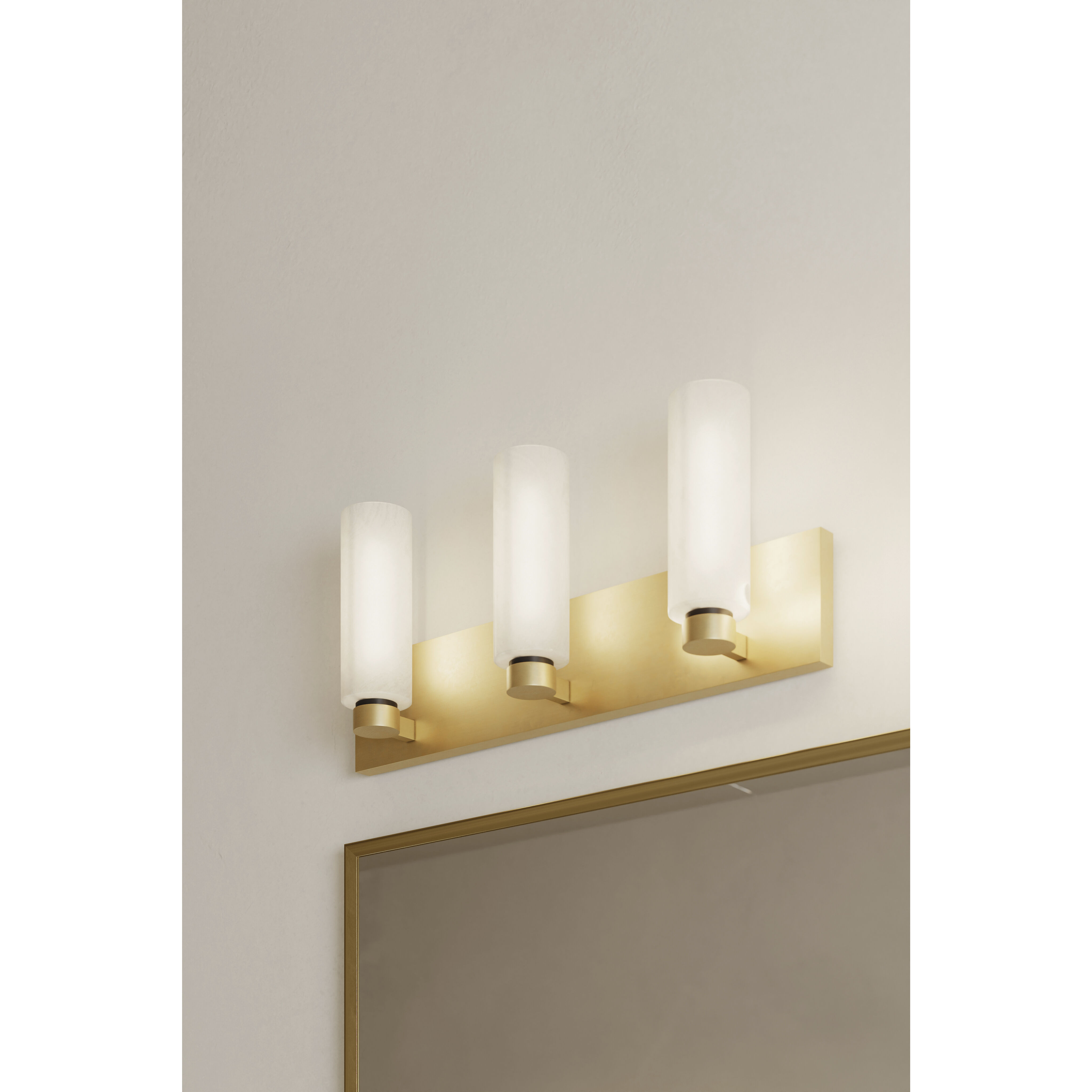 Wexmere 3 Light 22 inch Legacy Brass and Dark Matte Black Vanity Wall Light