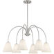 Modern 6 Light 30 inch Brushed Nickel Chandelier Ceiling Light