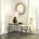 Nevado 26 X 26 inch Off White Leather & Black Forged Iron Side Table
