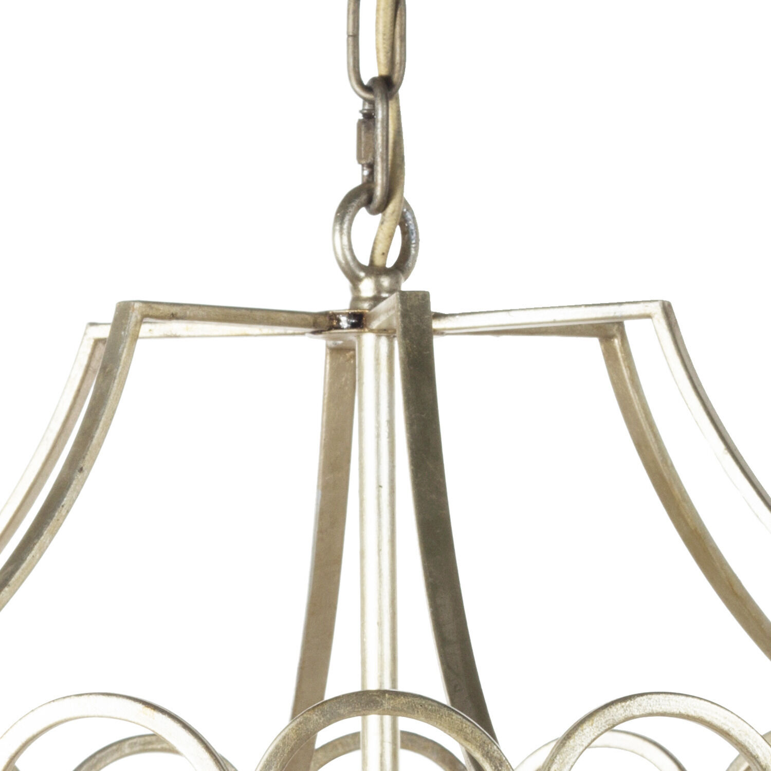 Peggy 6 Light 28.75 inch Champagne Silver / Dove White Chandelier Ceiling Light