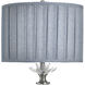 Lotus 30.5 inch 100 watt Lotus Silver and Blue Table Lamp Portable Light