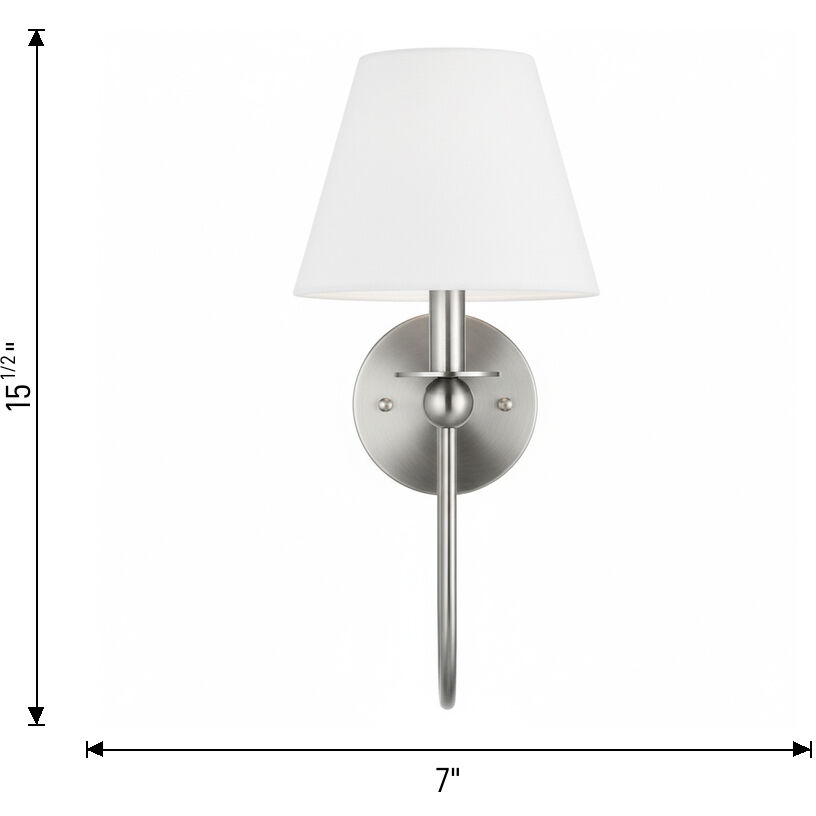 Drew & Jonathan Elsay 1 Light 7 inch Brushed Nickel Sconce Wall Light, Small