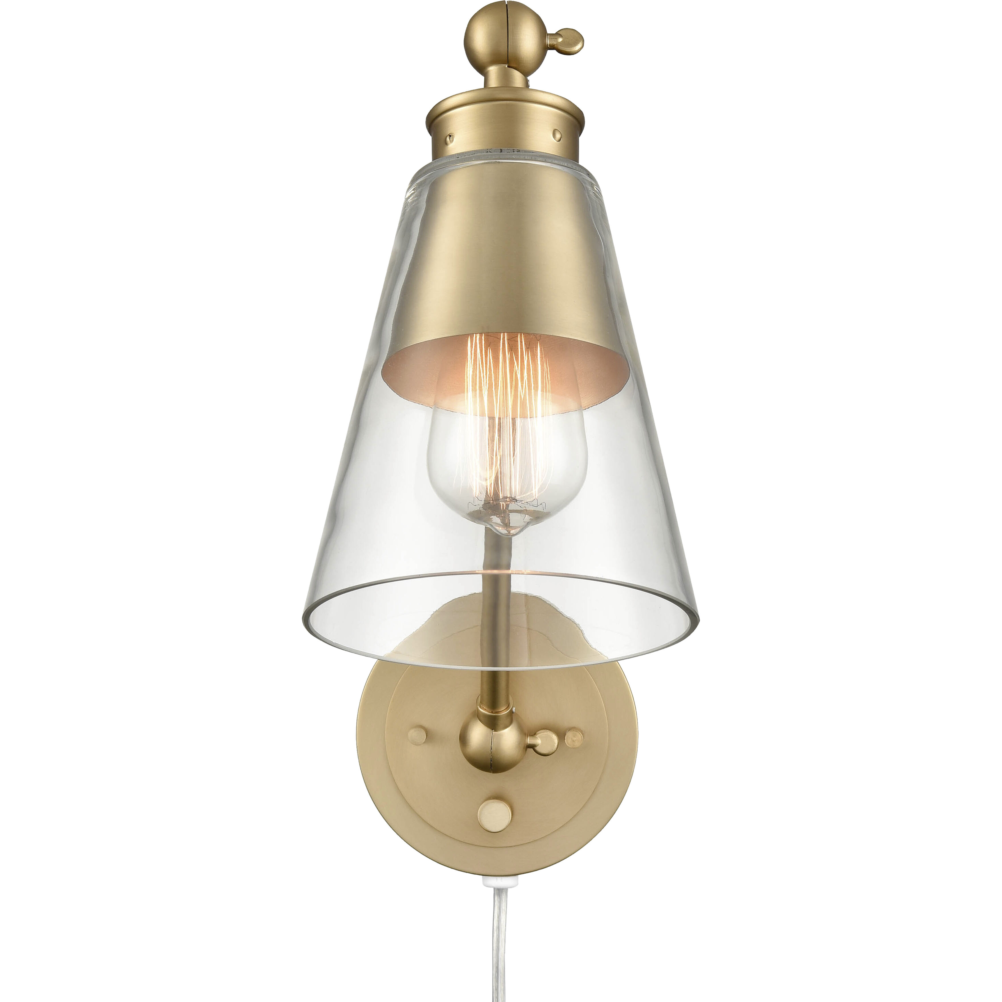 Albany 17.5 inch 60 watt Brushed Gold Swingarm Sconce Wall Light