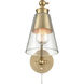 Albany 17.5 inch 60 watt Brushed Gold Swingarm Sconce Wall Light
