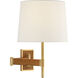 Suzanne Kasler Elle 22.25 inch 15 watt Hand-Rubbed Antique Brass and Dark Rattan Swing Arm Sconce Wall Light