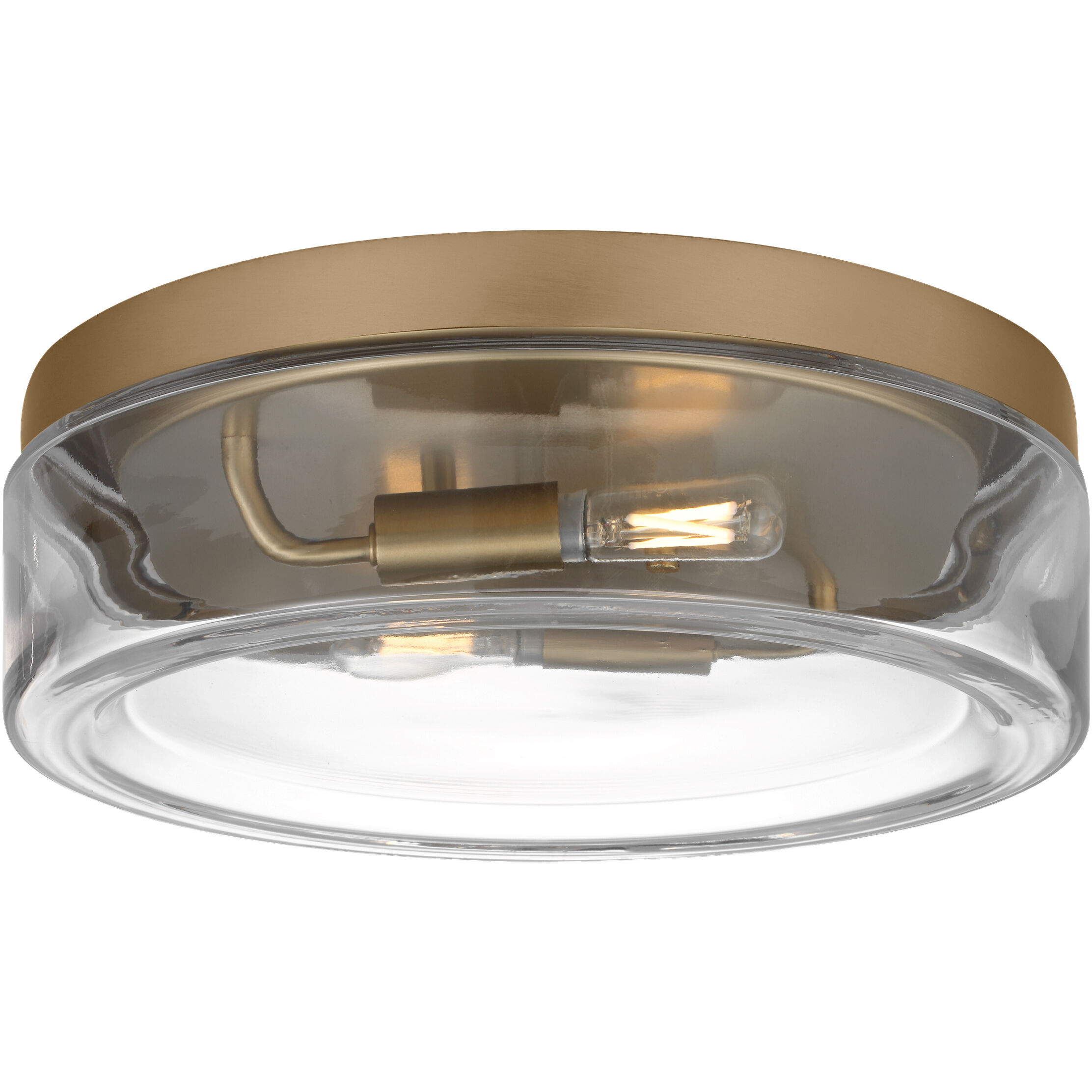 Rhett LED 12 inch Satin Brass Flush Mount Ceiling Light