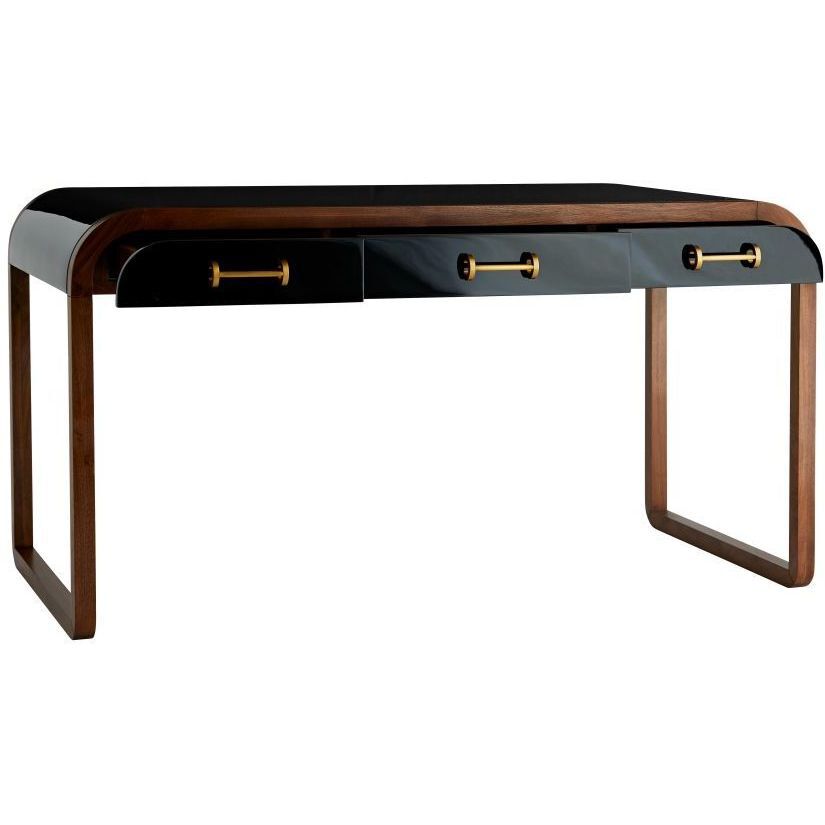 Victoria 56 inch Black Gloss Lacquer Desk