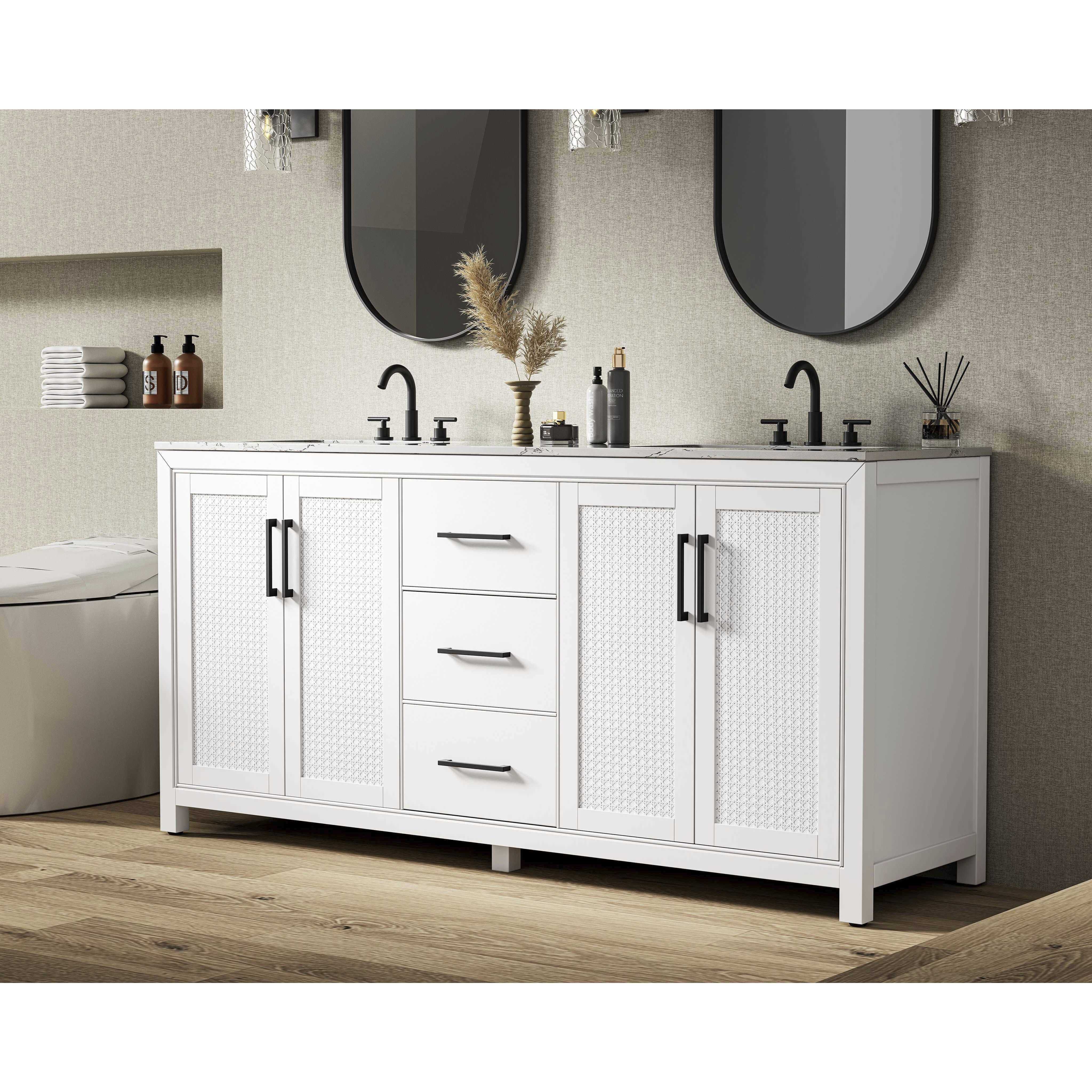 Alina 72 X 34 inch White Bathroom Vanity Cabinet