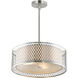 Mikayla 3 Light 17 inch Satin Nickel Drum Shade Chandelier Ceiling Light