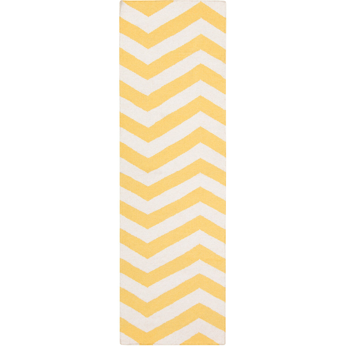 Frontier 96 X 30 inch Saffron, White Rug