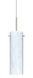 Copa 1 Light Satin Nickel Pendant Ceiling Light in Carrera Glass, Halogen
