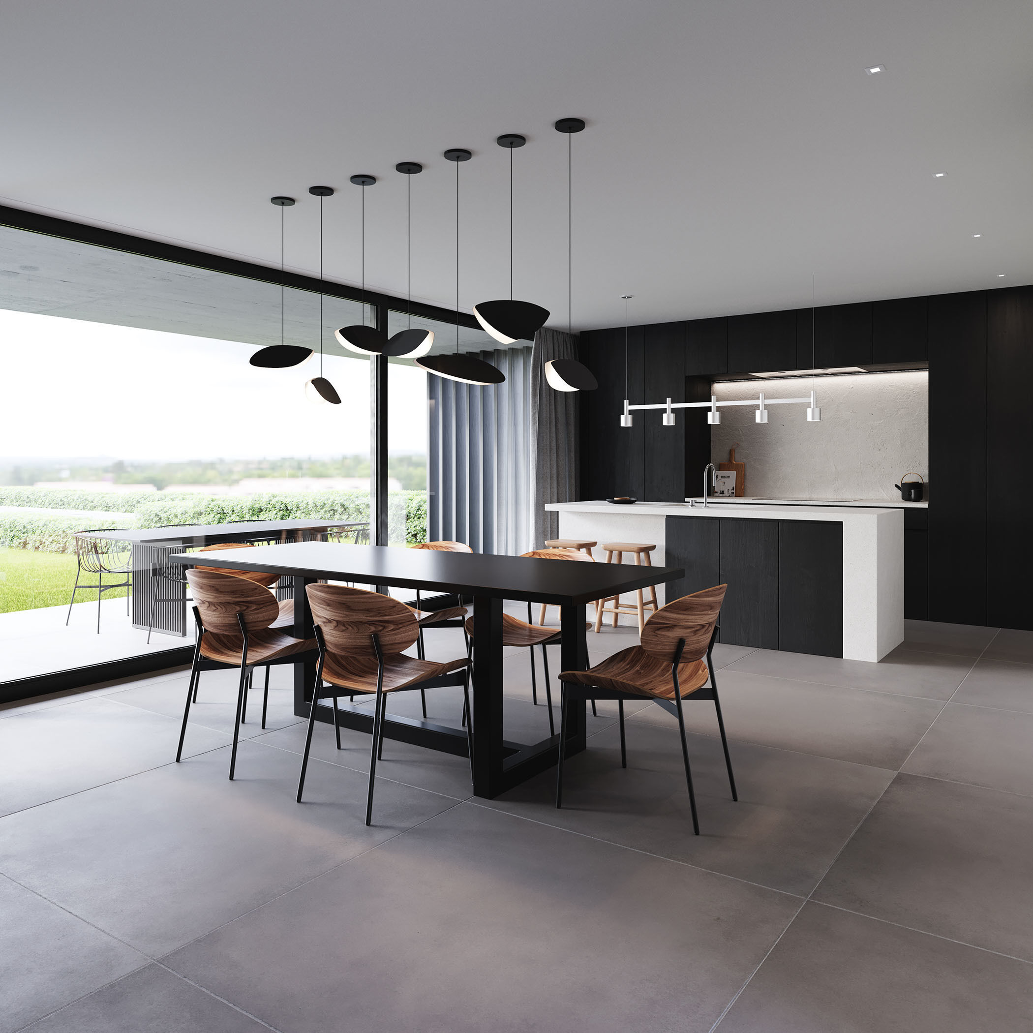 Papillons LED 13 inch Satin Black Pendant Ceiling Light