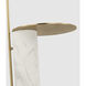 Kelly Wearstler Alma 54 inch 4.5 watt Antique-Burnished Brass and White Marble Tray Table Floor Lamp Portable Light
