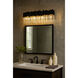 Matrix 3 Light 28 inch Matte Black and French Gold Bath Vanity Light Wall Light