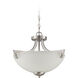 Almeda 3 Light 18 inch Satin Nickel Convertible Semi Flush Ceiling Light in Frost White, Convertible to Pendant
