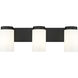 Burk 3 Light 22.5 inch Matte Black Bath Vanity Light Wall Light