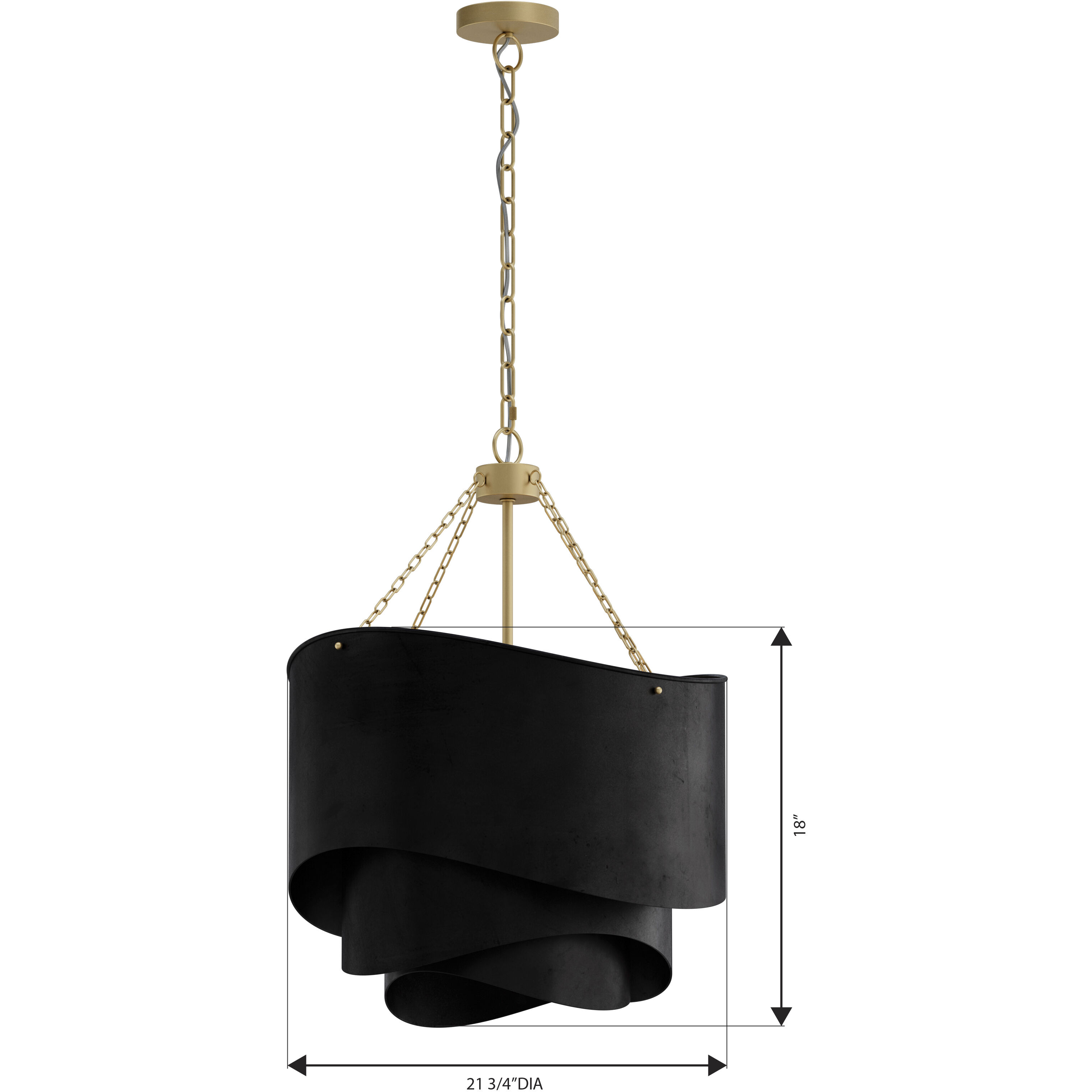 Zyra 3 Light 19 inch Legacy Brass and Dark Bronze Pendant Ceiling Light