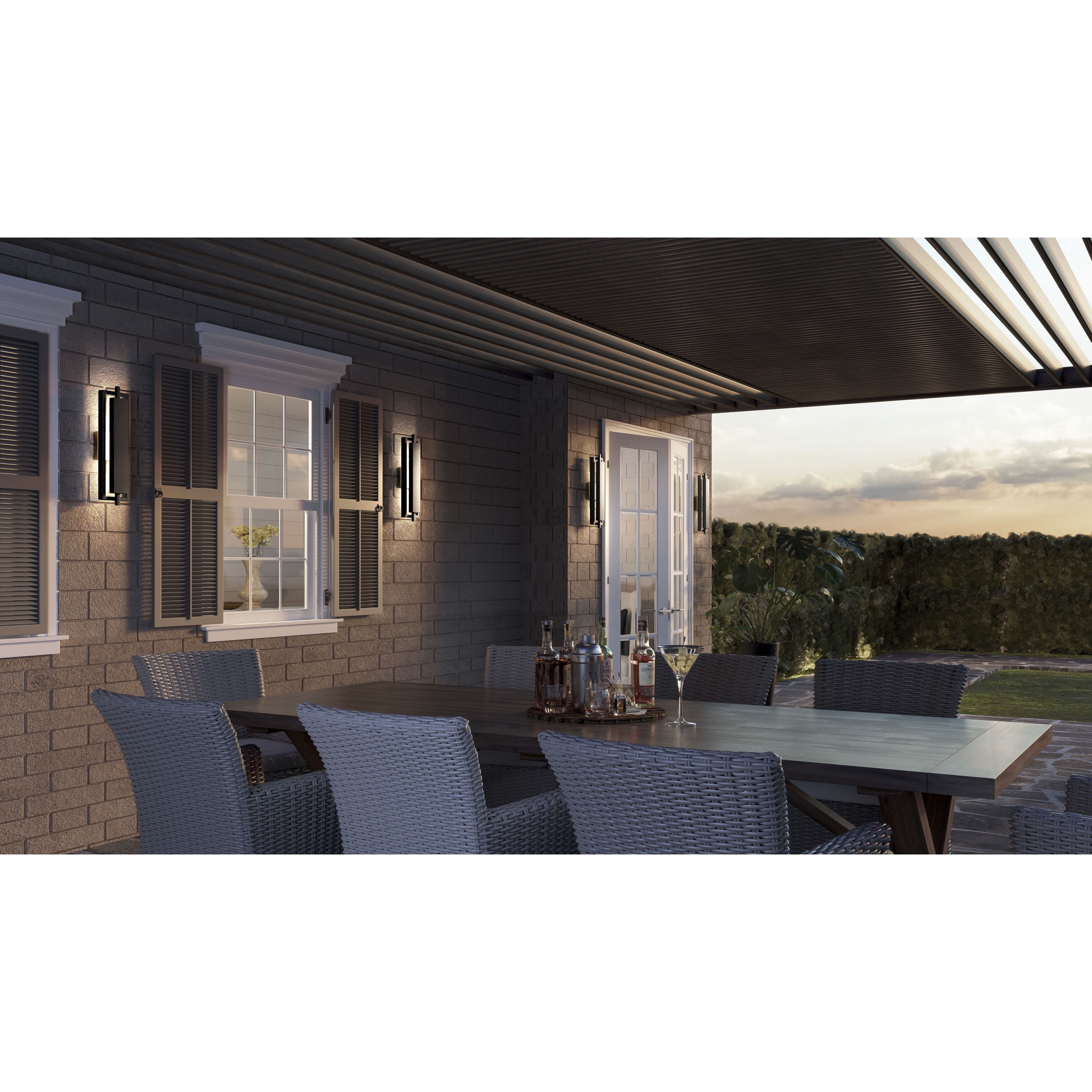 Pointsett LED 21 inch Matte Black Outdoor Wall Lantern