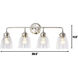 Helena 4 Light 30.5 inch Satin Nickel and Clear Bath Vanity Light Wall Light