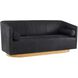 Huxley Noir Leather and White Oyster Sofa
