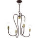 Lucerne 4 Light 20 inch Bronze with Antique Brass Accents Chandelier Ceiling Light