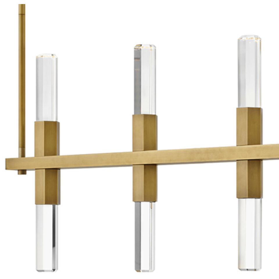 Cecily LED 54 inch Heritage Brass Chandelier Ceiling Light, Linear & Oval