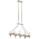 Telan 8 Light 13.75 inch White Washed Wood Chandelier Linear Ceiling Light, Single