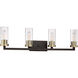 Ainsley Court 4 Light 33 inch Aged Kinston Bronze/Brushed Bath Light Wall Light