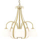 Sweeping Taper 5 Light 24 inch Modern Brass Chandelier Ceiling Light